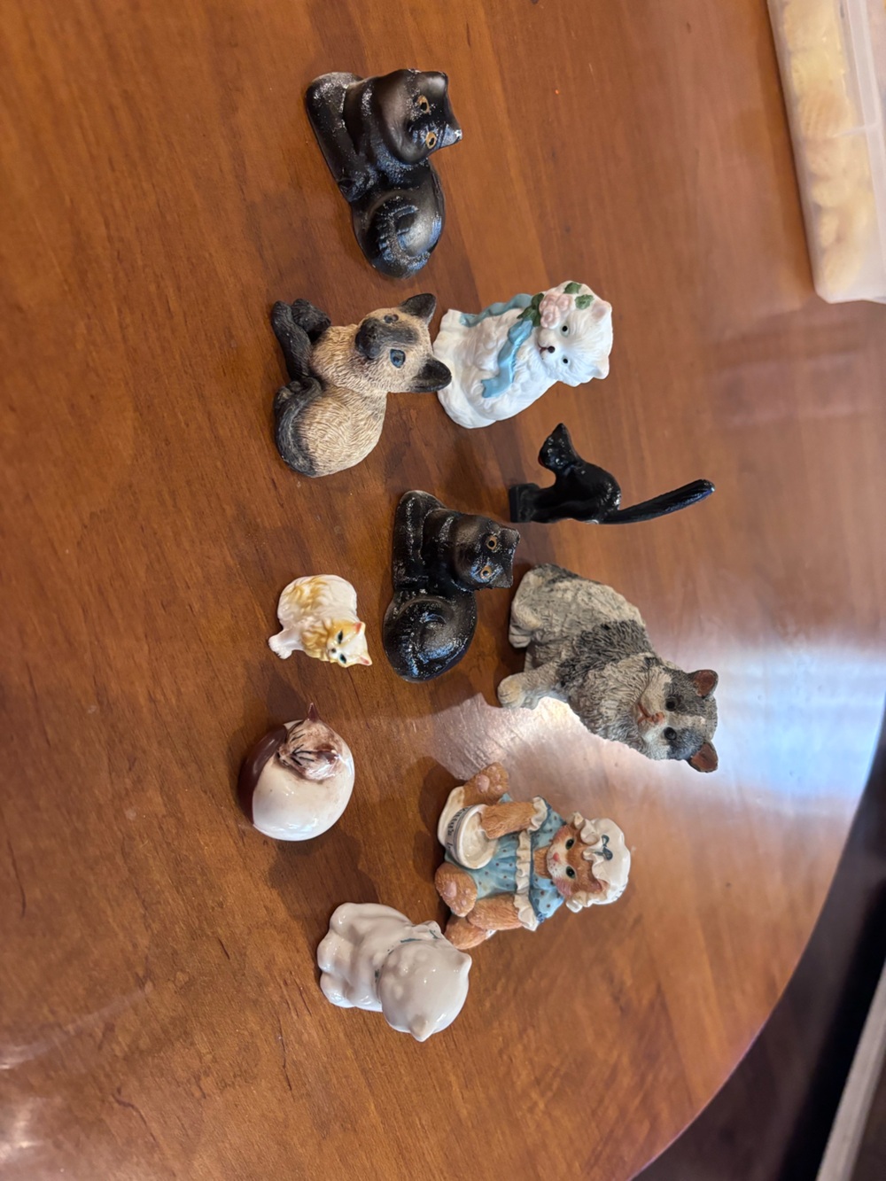 Assorted Small Ceramic Cat Figurines - Multi-Color